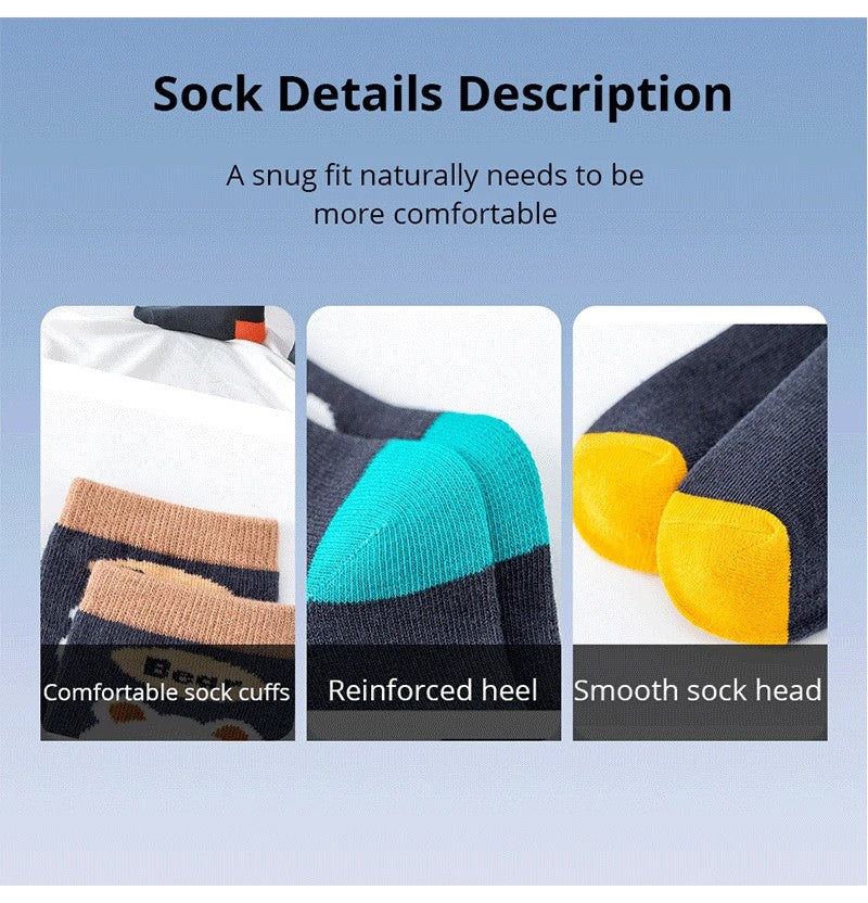 Boys Toddlers Cute Cartoon Characters 5PK Socks
