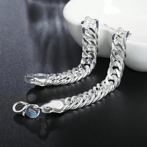 Ladies 925 Sterling Silver Solid Weave Chain Thick Bracelets