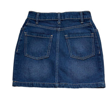 Load image into Gallery viewer, Girls Mid Blue &amp; White High Rise Cotton Denim Jeans Mini Skirts
