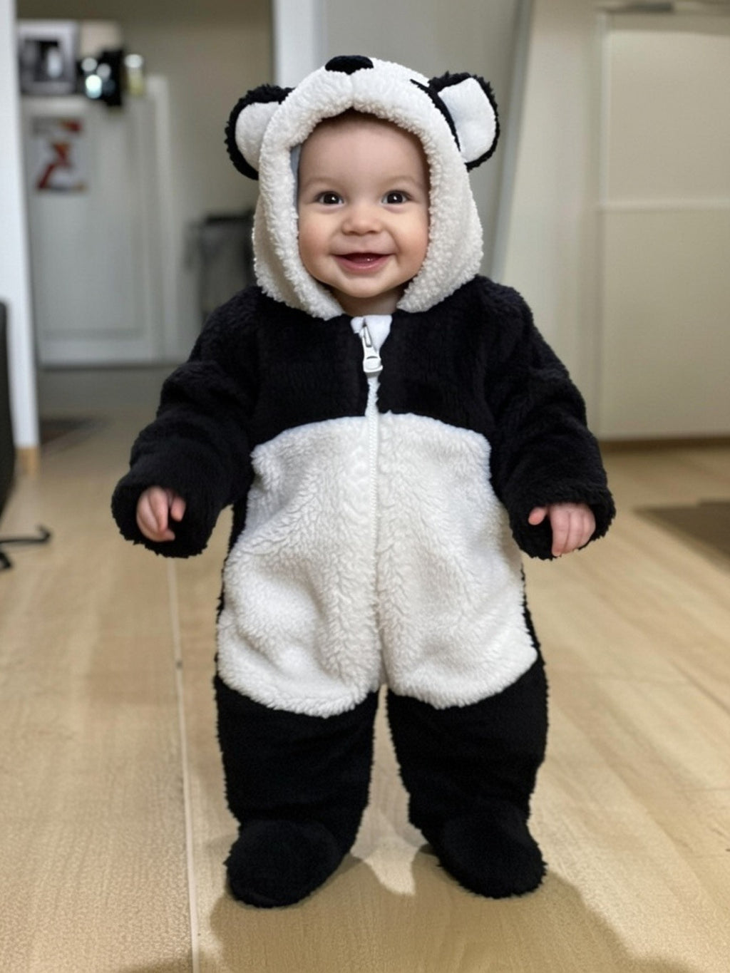 Baby Toddler Unisex Soft Hooded Feet Covered Romper Winter Jumpsuit Snowsuit