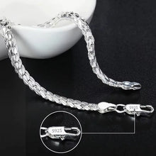 Load image into Gallery viewer, Ladies Mens 925 Sterling Silver Flat Weave Chain Thick Handchain Bracelets

