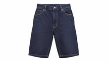 Load image into Gallery viewer, Mens Navy Blue Denim Stretch Cotton Contrast Stitching Detail Summer Shorts 34"
