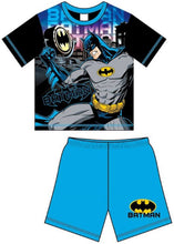 Load image into Gallery viewer, Boys Batman Blue &amp; Black Short Sleeve Top &amp; Shorts Summer Pyjamas Sets
