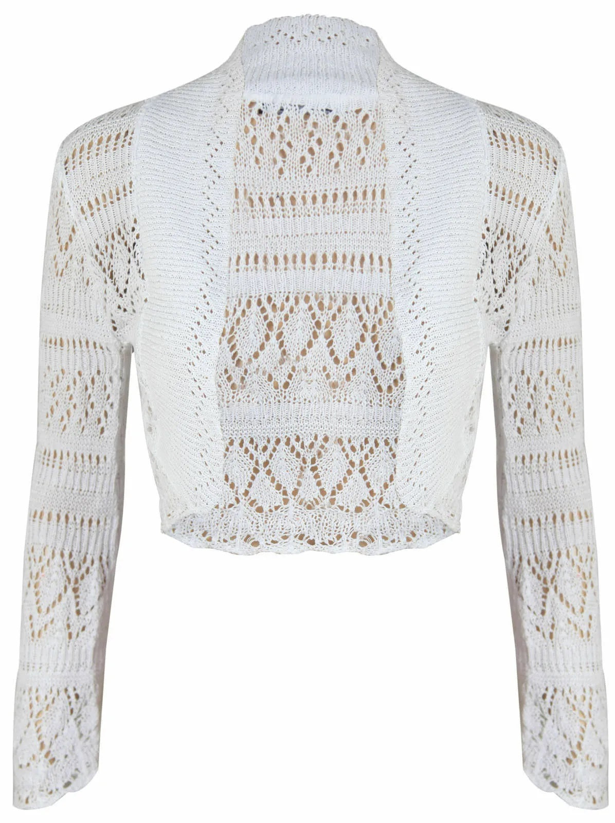 Girls Red & White Crochet Knitted Bolero Shrug Cardigan