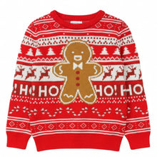 Load image into Gallery viewer, Kids Boys Girls Gingerbread Man Red Multi Knitted Christmas Jumper
