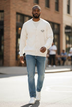 Load image into Gallery viewer, Mens Ivory Anti Blue Soft Knitted Cotton Rich Ribbed V-Neck Longsleeve Cardigan
