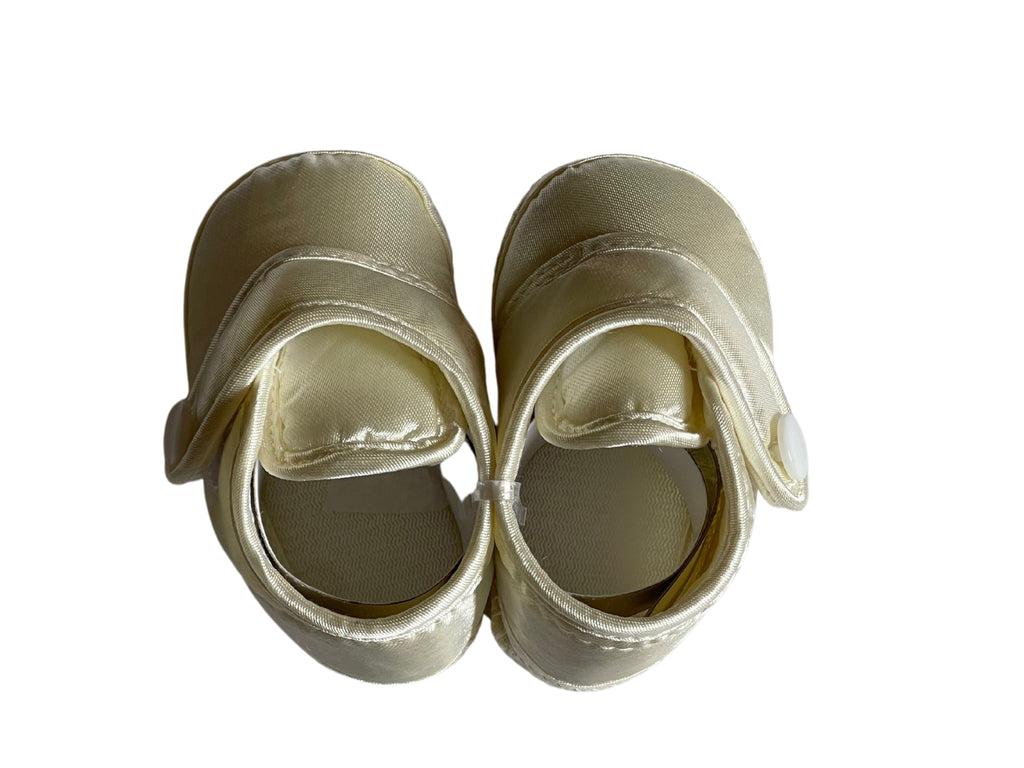 Baby Boys Girls Ivory Bootie Christening Baptism Satin Soft Shoes 0-12 Months