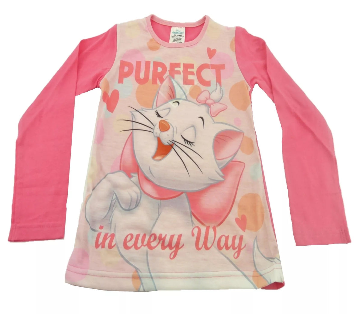 Girls Disney Aristocats Purfect In Every Way Cotton Long Sleeve Pyjamas