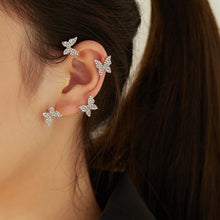 Load image into Gallery viewer, Ladies Butterfly Sparkling Rhinestones Clips Without Piercing Cuff Clip Earrings
