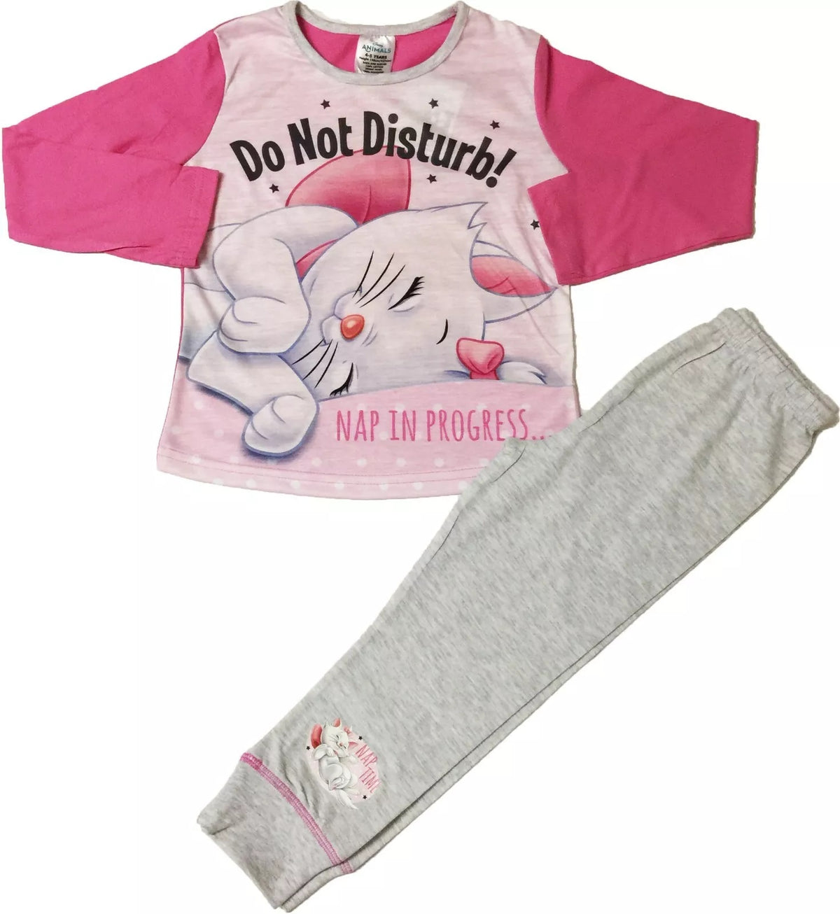Girls Disney "Do Not Disturb" Cotton Long Sleeve Nightwear Pyjamas
