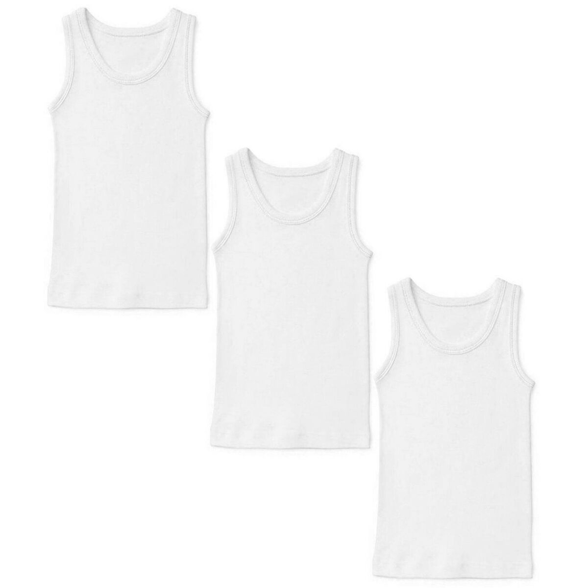 Boys Toddlers White Soft Cotton Sleeveless Vest Underwear Top
