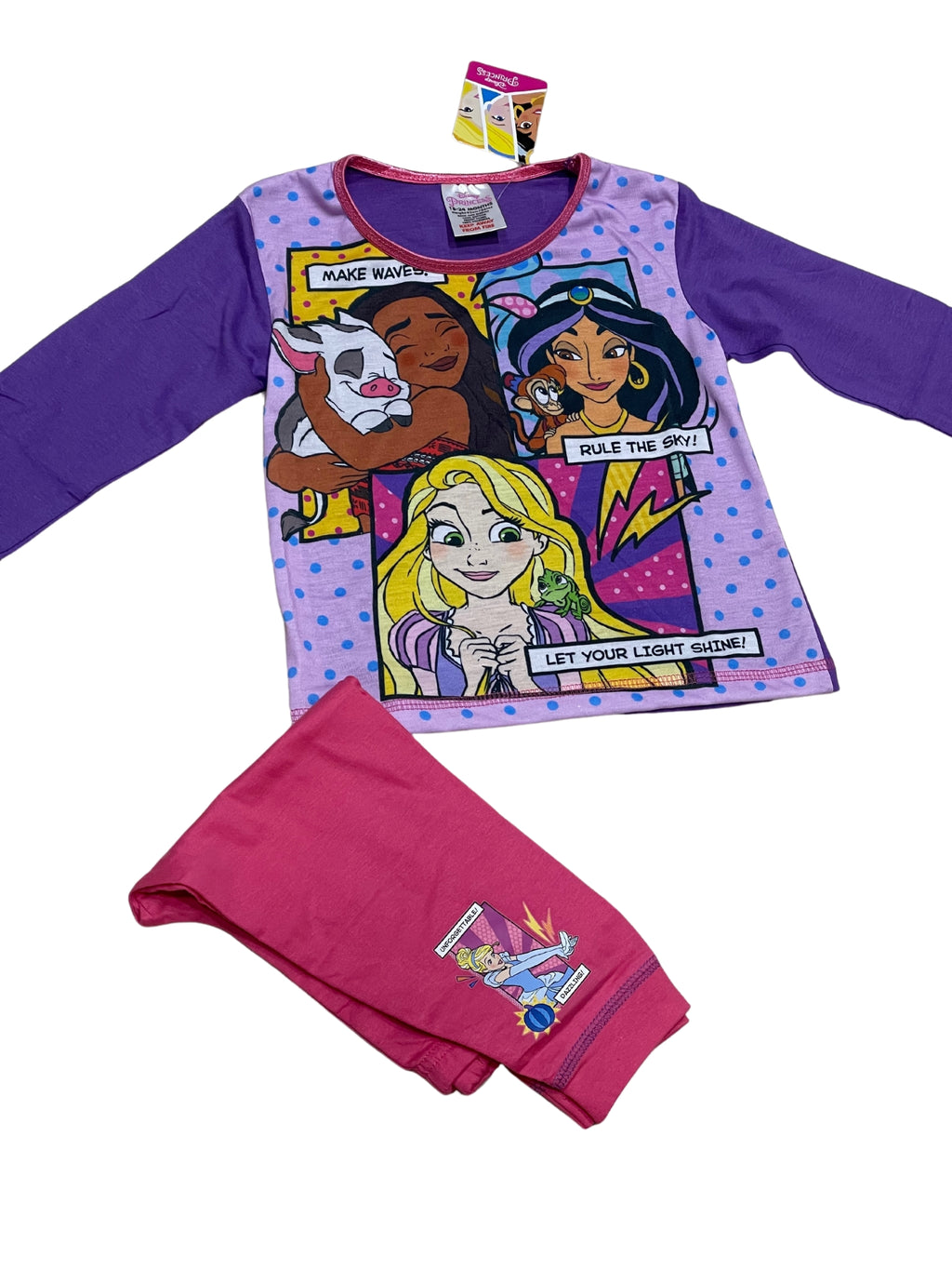 Girls Princess Disney Purple & Pink Multi Pyjamas
