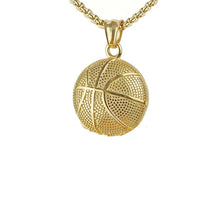 Load image into Gallery viewer, Unisex Gold Plated Stainless Steel Basketball Football Pendant Chain Necklace
