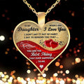 Gold Plated Silver Girls Daughters Gift I love you Heart Pendant Link Necklace