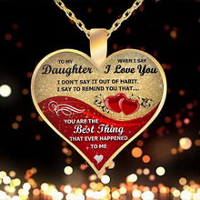 Load image into Gallery viewer, Gold Plated Silver Girls Daughters Gift I love you Heart Pendant Link Necklace

