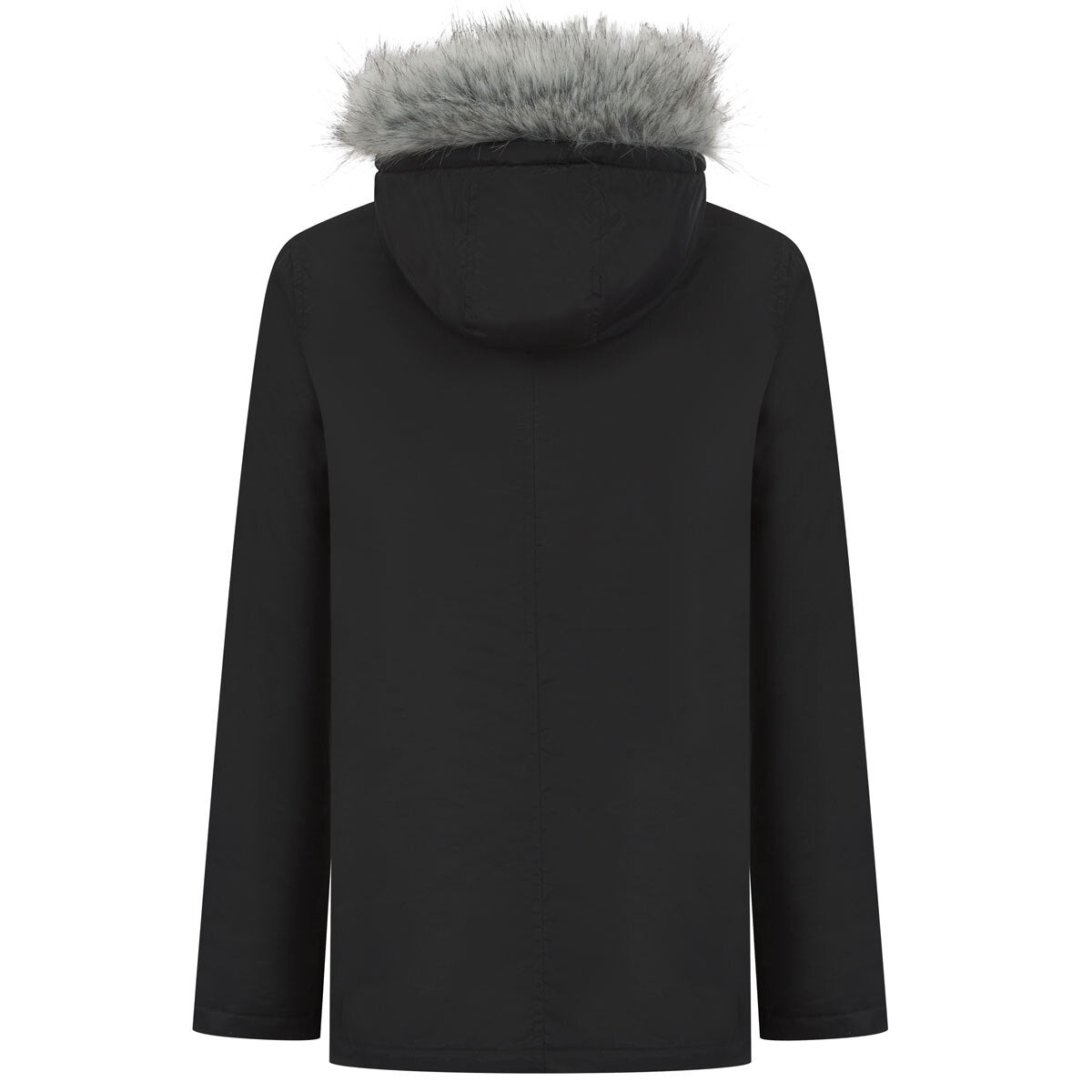 Boys Brave Soul Black Grey Furry Trim Wonderwall Parka School Jacket