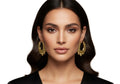 Ladies Gold Plated Retro Crown Stitching U-shape Stainless Steel Creole Earrings