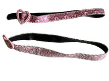 Load image into Gallery viewer, Girls Pink Floral Embroidery Sequin Adjustable Heart Buckle Party Belts
