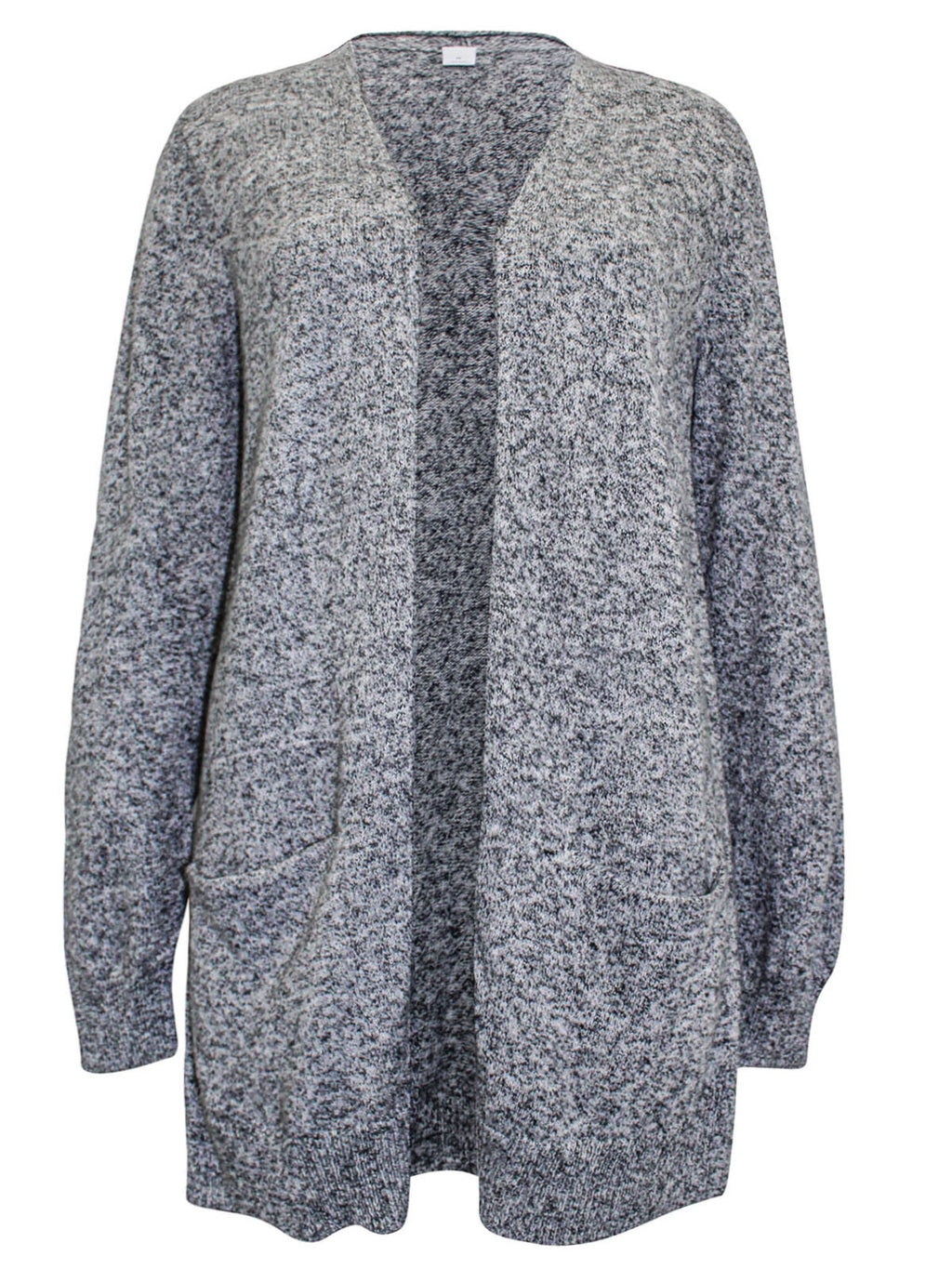 Girls G4P Old Dark Grey Long Line Open Front Pocket Long Sleeve Knitted Cardigan