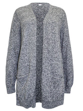 Load image into Gallery viewer, Girls G4P Old Dark Grey Long Line Open Front Pocket Long Sleeve Knitted Cardigan
