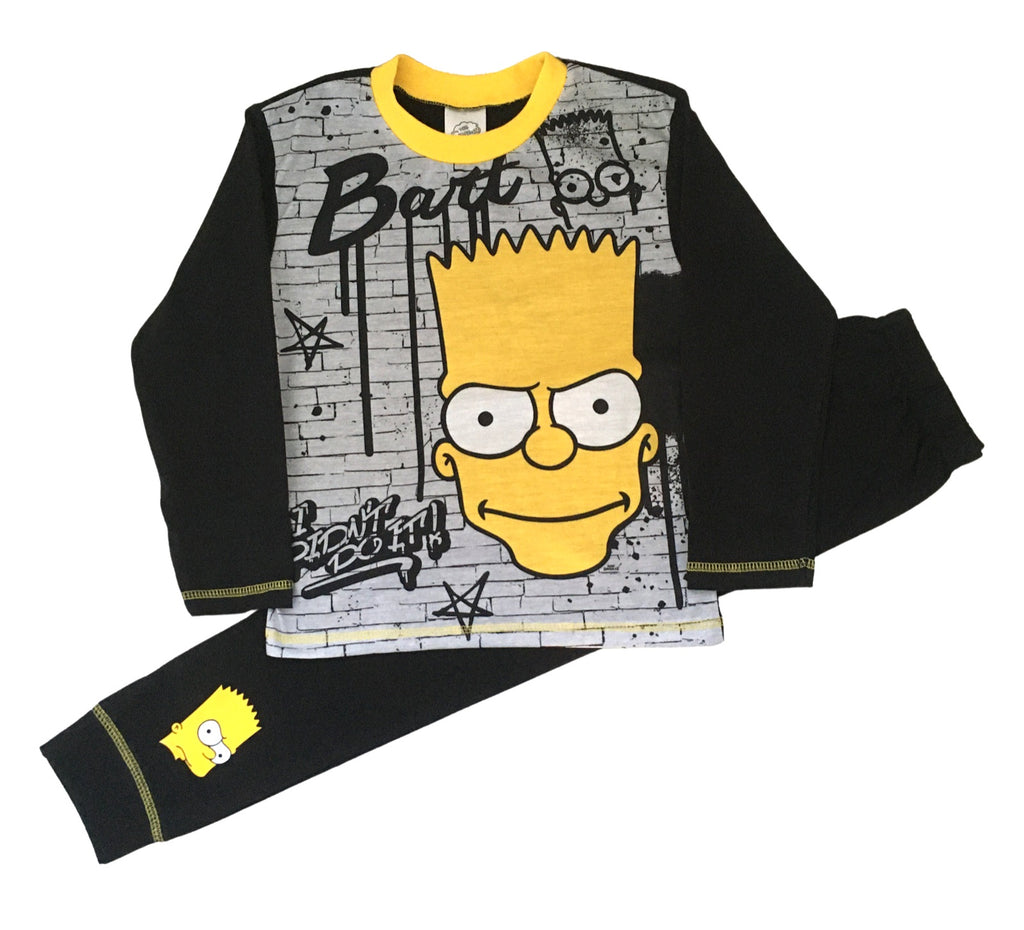 Boys Bart Simpson I Didn't Do It Print Cotton Pyjamas