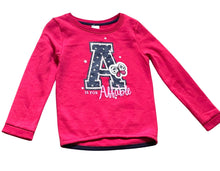 Load image into Gallery viewer, Girls Cerise A Star Butterfly Embroidered Dip Hem Sweatshirt Top
