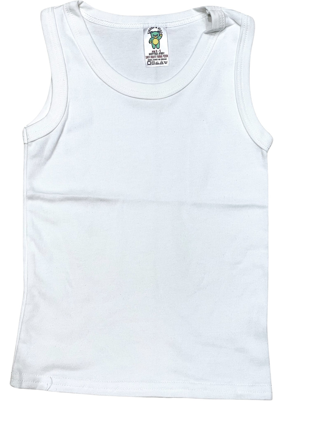 Boys Toddlers White Soft Cotton Sleeveless Vest Underwear Top