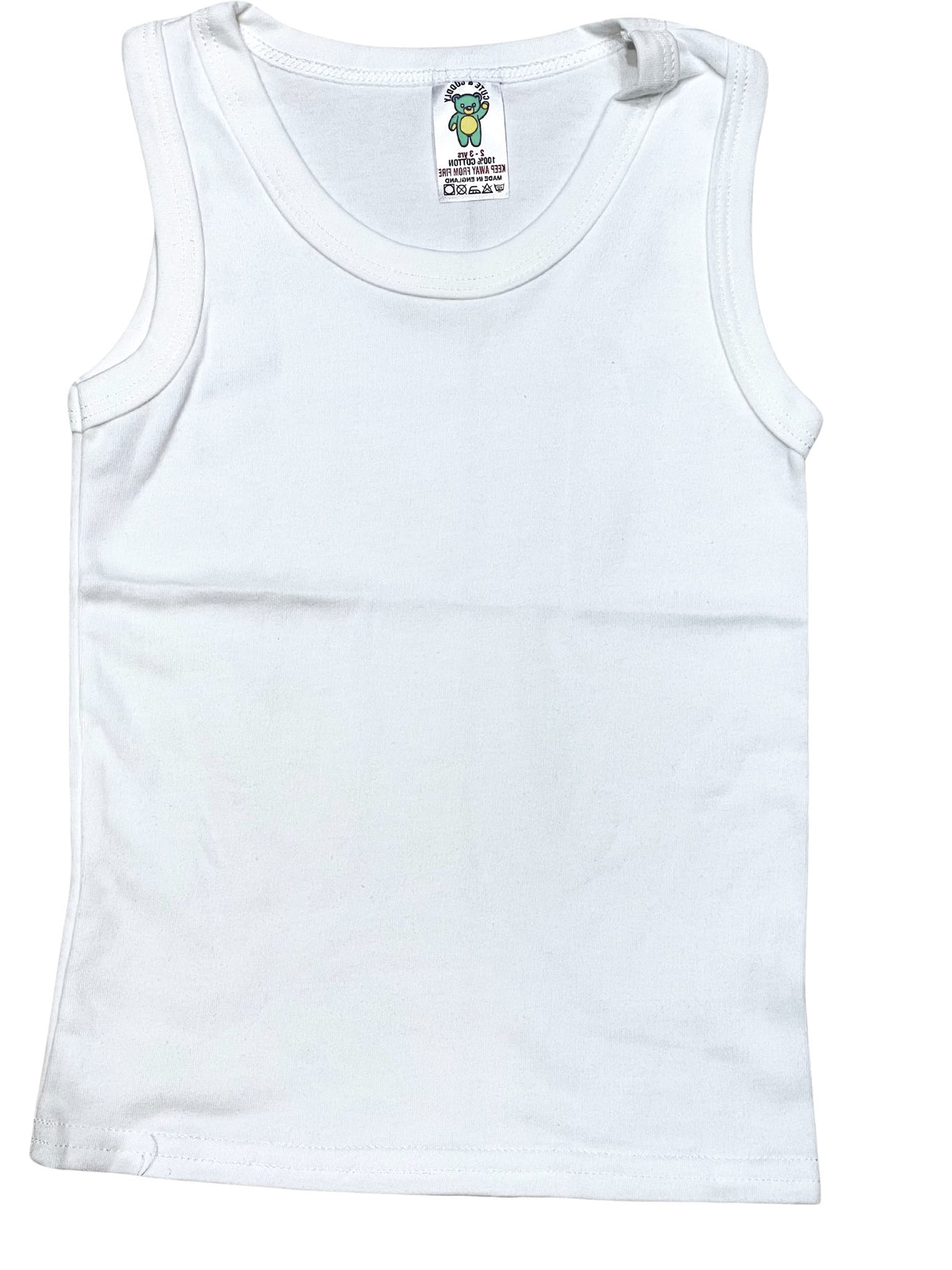 Boys Toddlers White Soft Cotton Sleeveless Vest Underwear Top