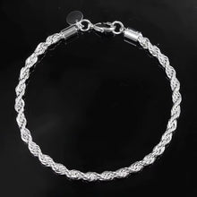 Load image into Gallery viewer, Ladies Gents 925 Sterling Silver Twisted Rope 4MM Chain Bracelets
