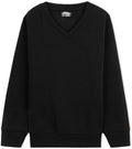 Boys Girls Black V Neck Fleece Pullover Casual School Jumper 2 Pack Sweatshirts