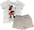 Girls Minnie Mouse Need More Sleep Shortie Nightwear Pj Top & Shorts Pyjamas Set