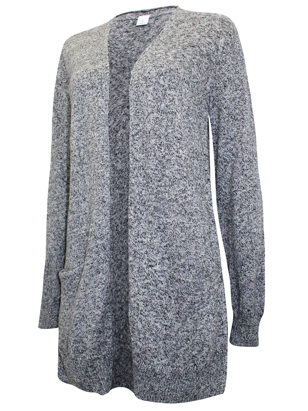 Girls G4P Old Dark Grey Long Line Open Front Pocket Long Sleeve Knitted Cardigan