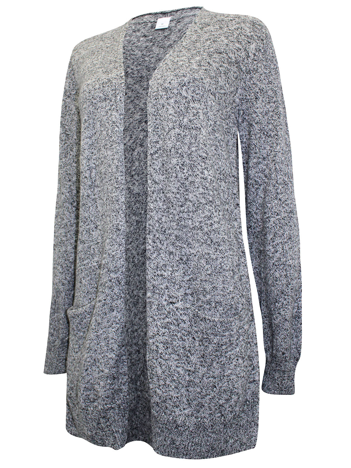 Girls G4P Old Dark Grey Long Line Open Front Pocket Long Sleeve Knitted Cardigan