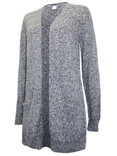 Load image into Gallery viewer, Girls G4P Old Dark Grey Long Line Open Front Pocket Long Sleeve Knitted Cardigan
