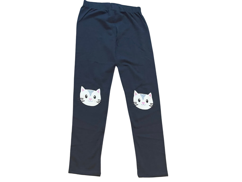 Girls Topolino Lilac & Grey Stripe Top & Dark Grey Leggings