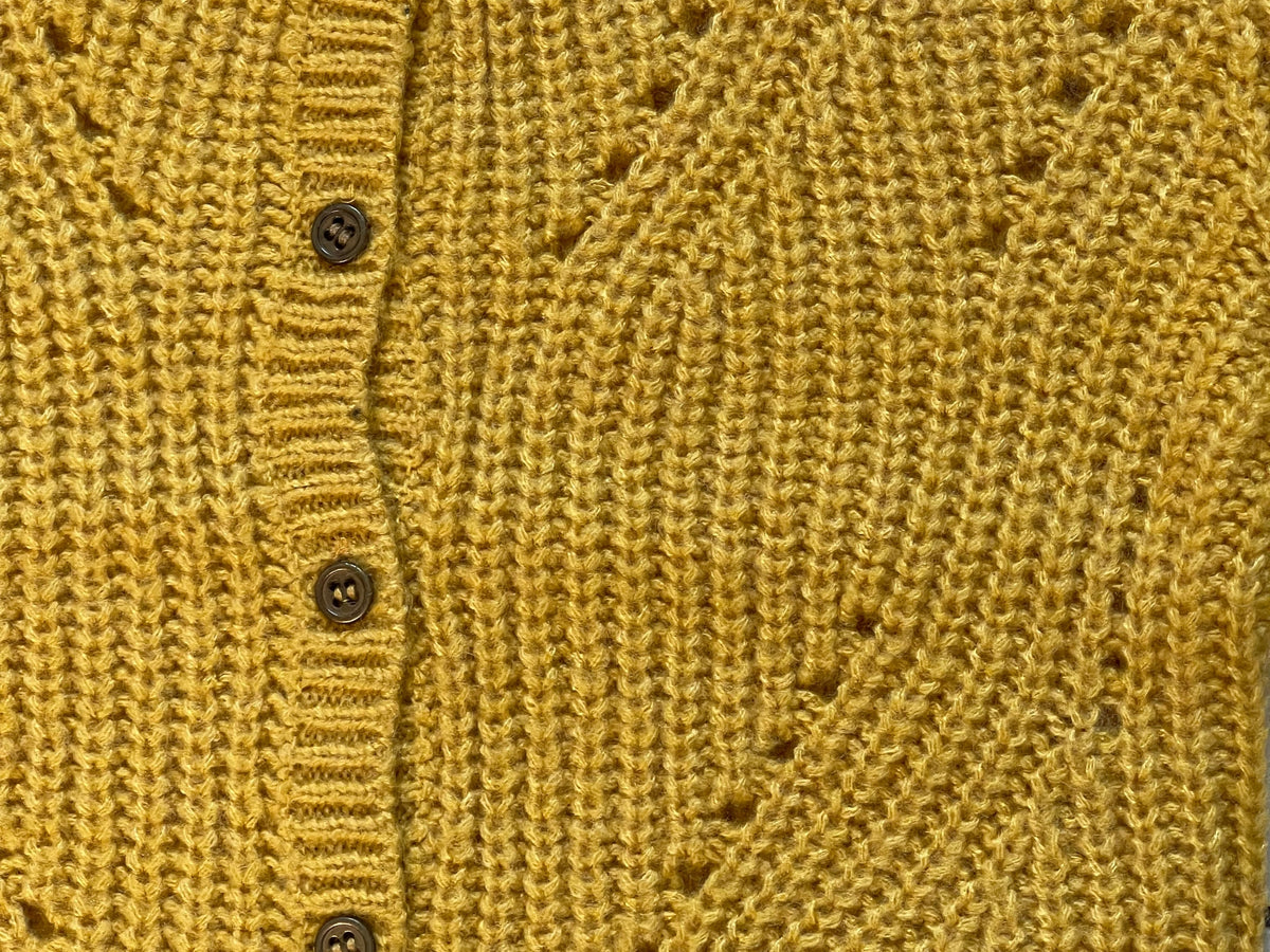 Girls Mustard Soft Knitted Button Down Long Sleeve Cardigan