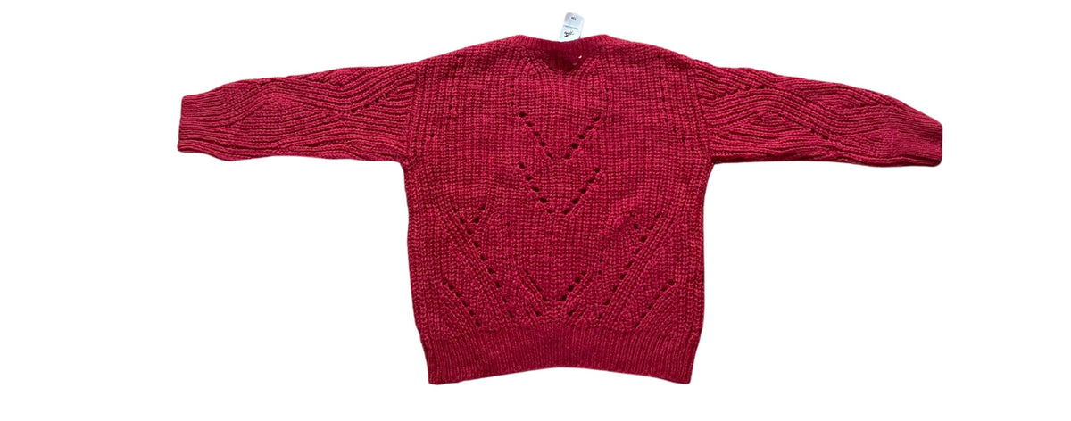 Girls Cerise Soft Knitted Button Down Long Sleeve Cardigan