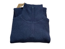 Load image into Gallery viewer, Men's Navy Ribbed Thick Knit High Neck Half Zip Longsleeve Warm Pullover Jumper
