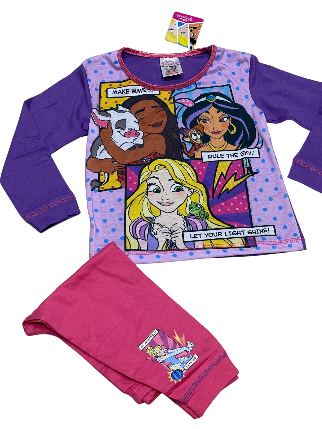 Girls Princess Disney Purple & Pink Multi Pyjamas