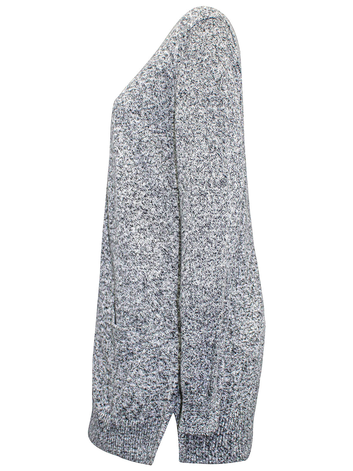 Girls G4P Old Dark Grey Long Line Open Front Pocket Long Sleeve Knitted Cardigan