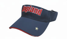 Load image into Gallery viewer, England Star Embroidery Unisex Navy / White Open Top Adjustable Sun Holiday Cap
