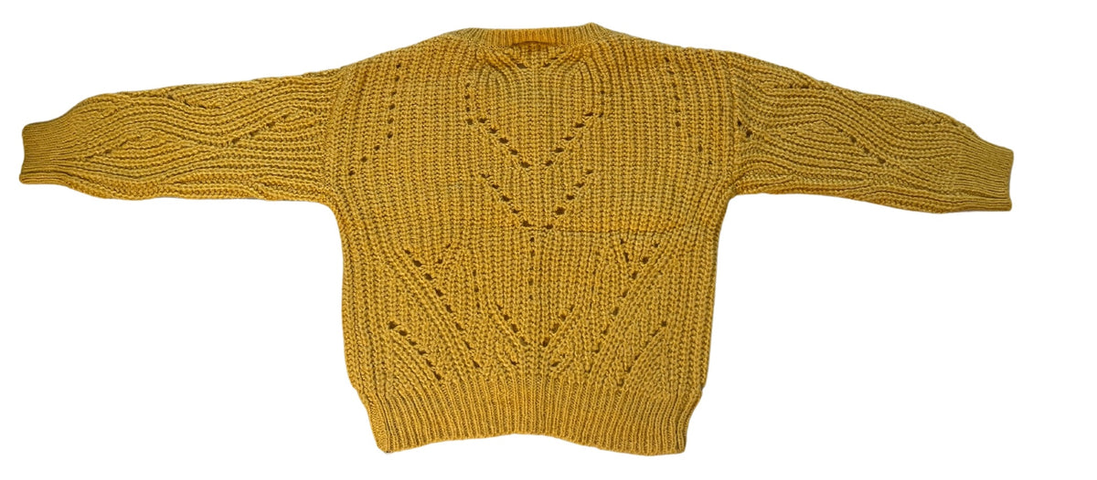 Girls Mustard Soft Knitted Button Down Long Sleeve Cardigan