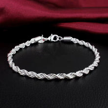 Load image into Gallery viewer, Ladies Gents 925 Sterling Silver Twisted Rope 4MM Chain Bracelets
