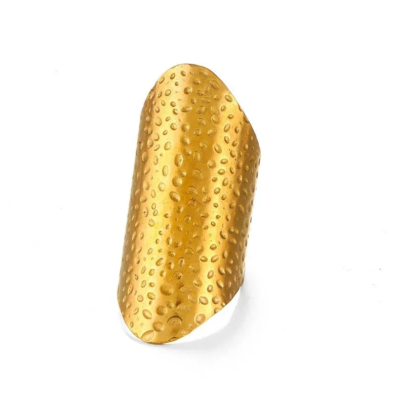 Ladies Gold Silver Smooth Bubble Design Stainless Steel Adjustable Ring