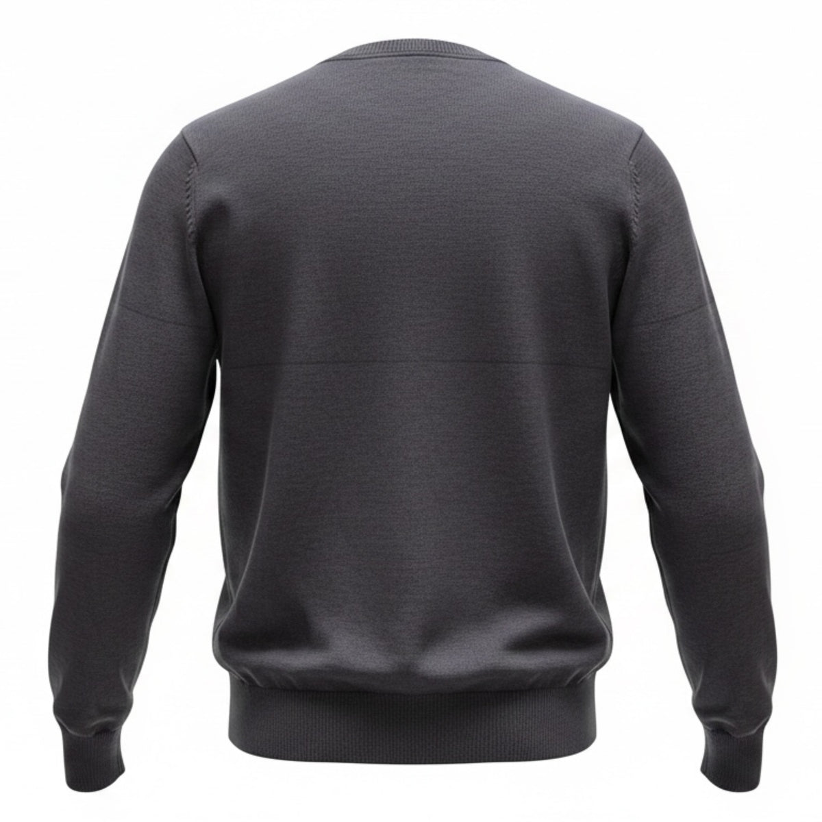 Mens Dark Grey Ombre Ribbed V-Neck Soft Knitted Jumper