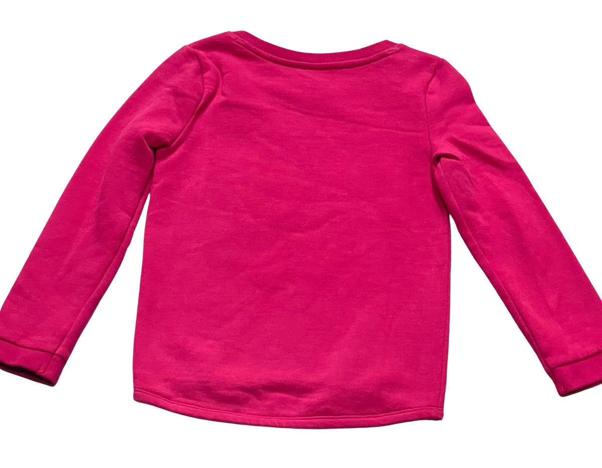 Girls Cerise A Star Butterfly Embroidered Dip Hem Sweatshirt Top