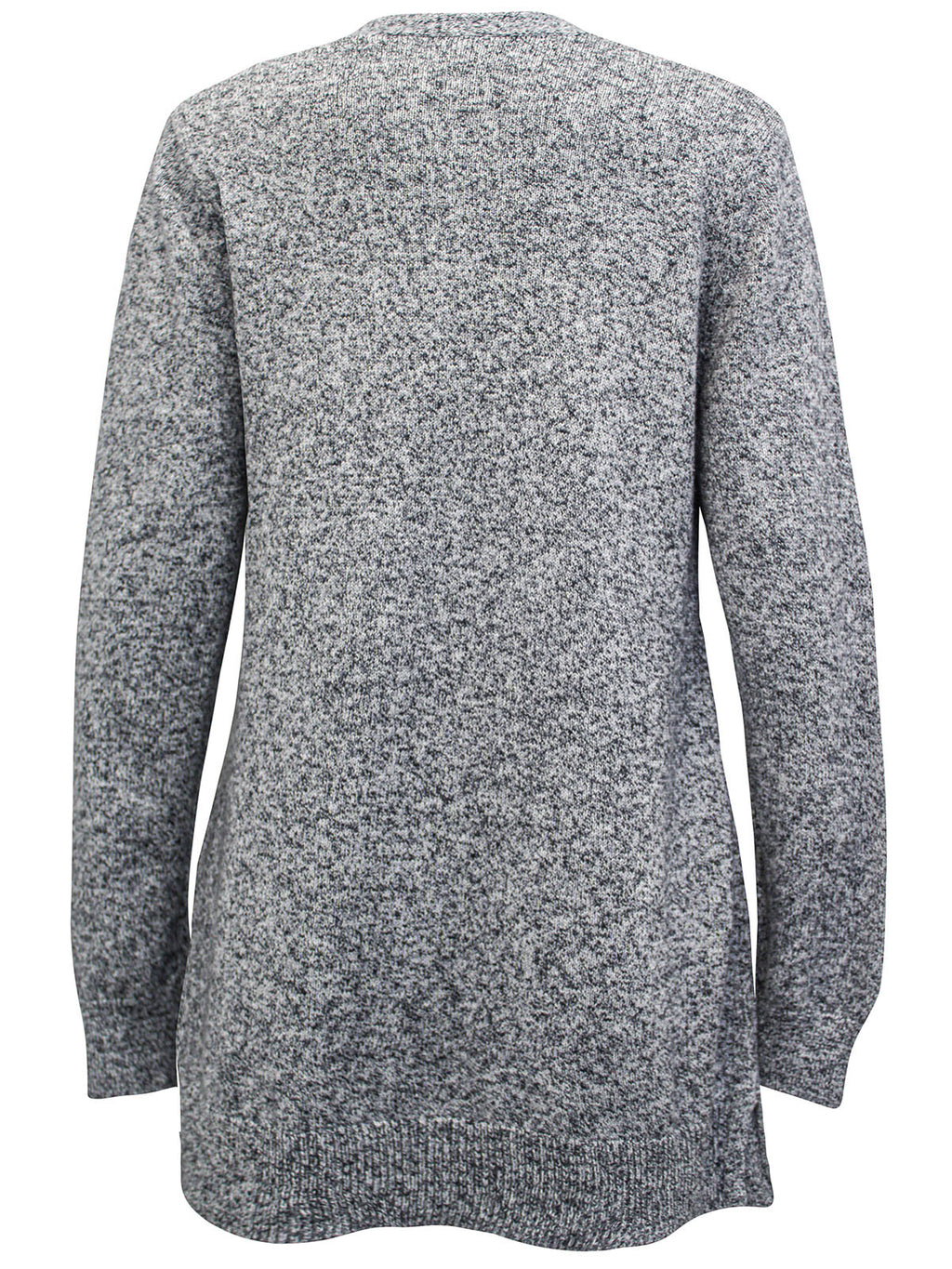 Girls G4P Old Dark Grey Long Line Open Front Pocket Long Sleeve Knitted Cardigan