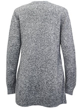 Load image into Gallery viewer, Girls G4P Old Dark Grey Long Line Open Front Pocket Long Sleeve Knitted Cardigan
