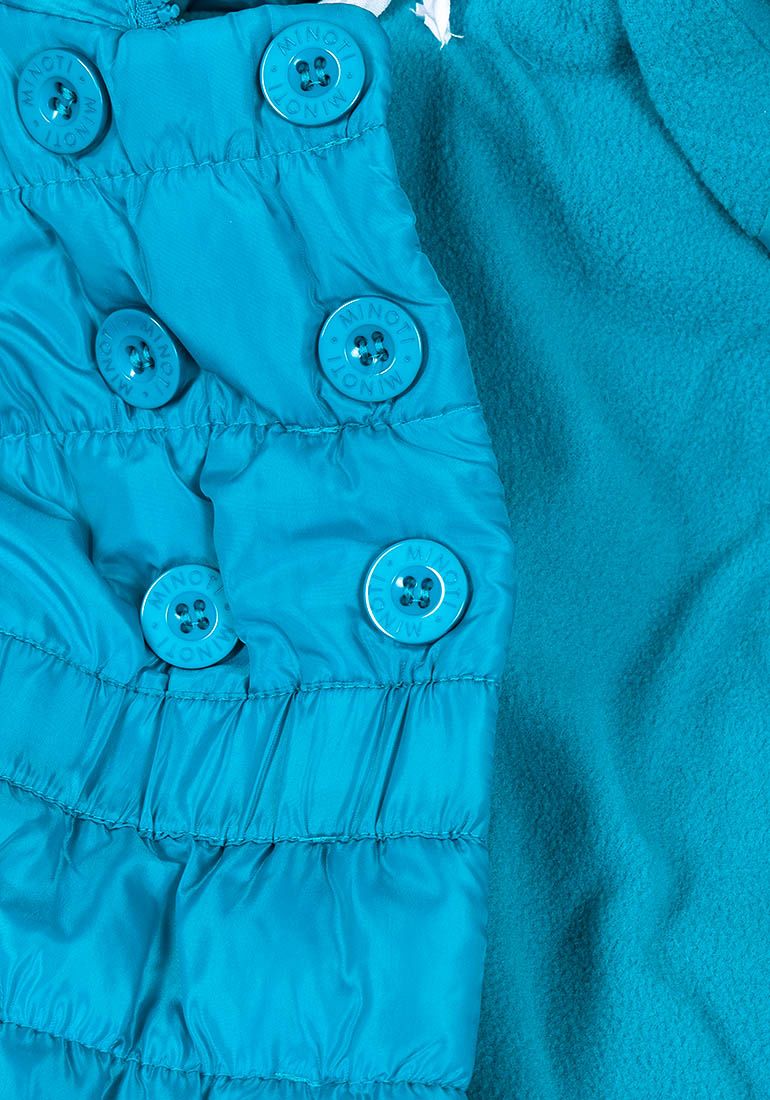 Girls Minoti Pink & Teal Soft Fleece Lining Padded Quilted Hooded Winter Coats