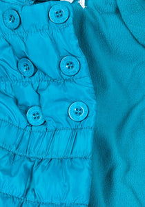 Girls Minoti Pink & Teal Soft Fleece Lining Padded Quilted Hooded Winter Coats